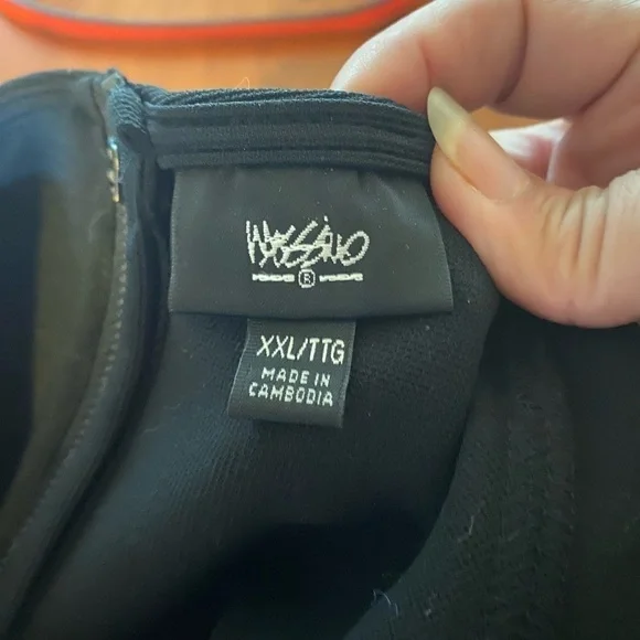 NWT MOSSIMO knee length work/ business dress in black A line s:XXL faux leather - Picture 5 of 7